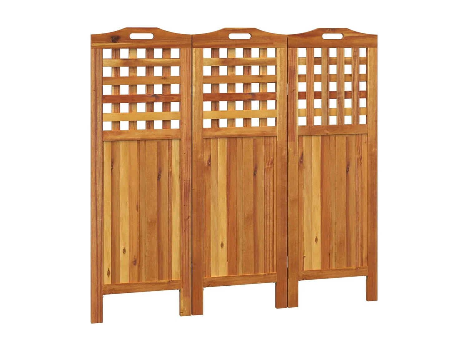 Cloison de séparation 3 panneaux 121,5x2x115 cm Bois d'acacia