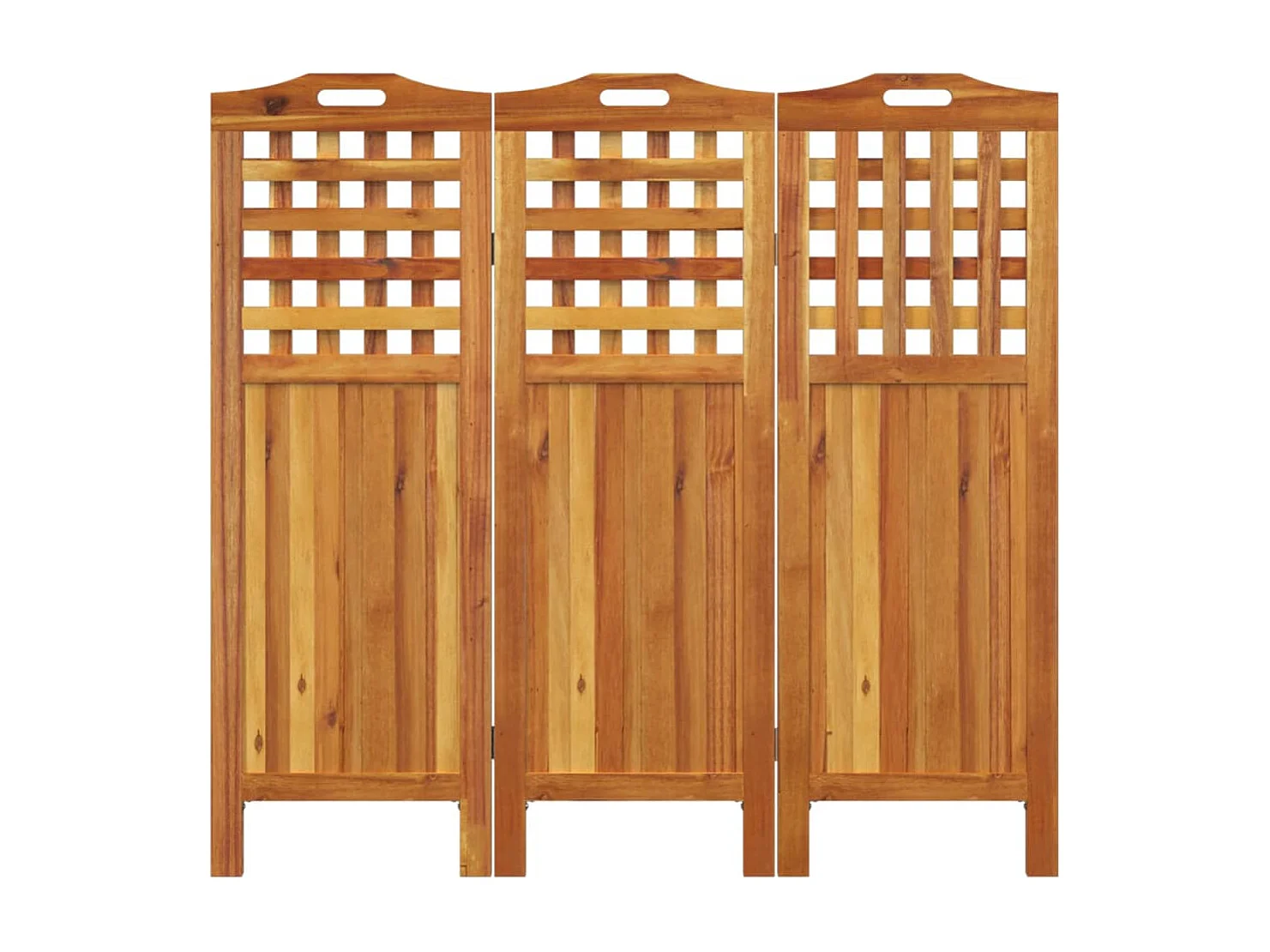 Cloison de séparation 3 panneaux 121,5x2x115 cm Bois d'acacia