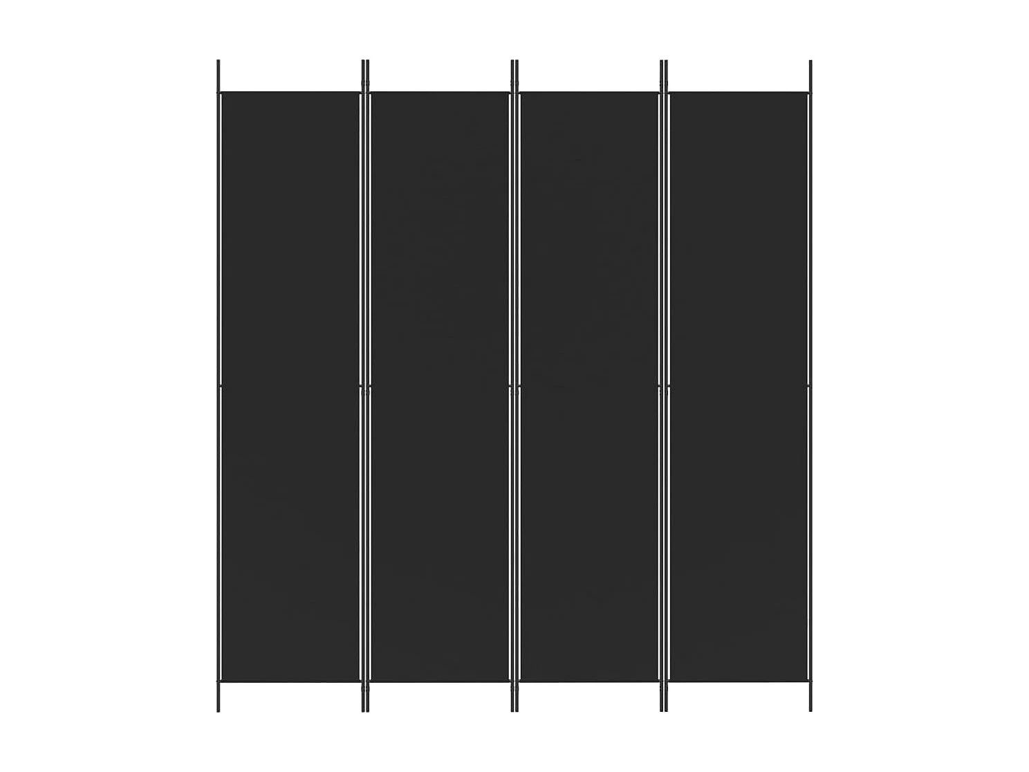 Cloison de séparation 4 panneaux Noir 200x220 cm Tissu