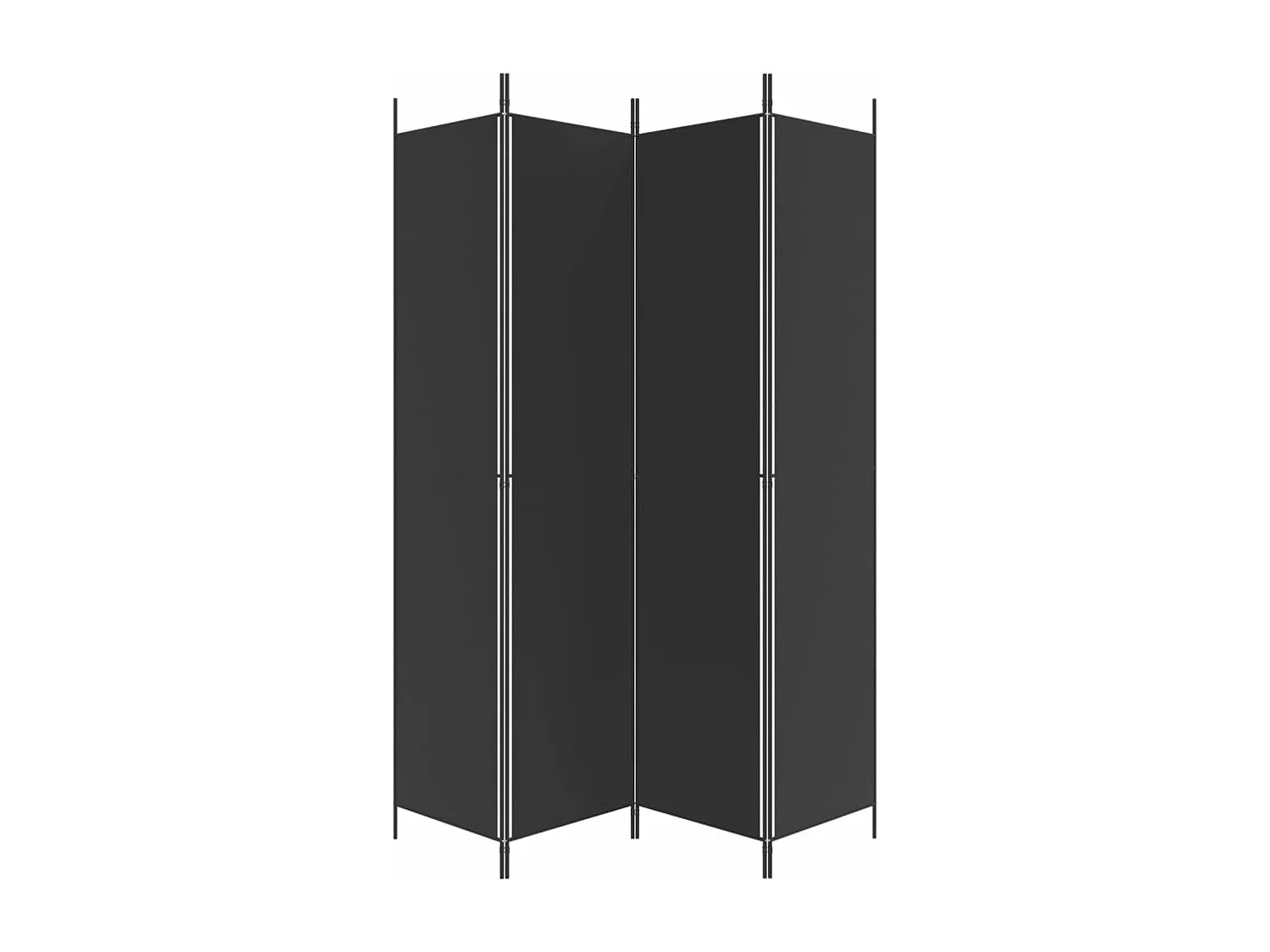 Cloison de séparation 4 panneaux Noir 200x220 cm Tissu