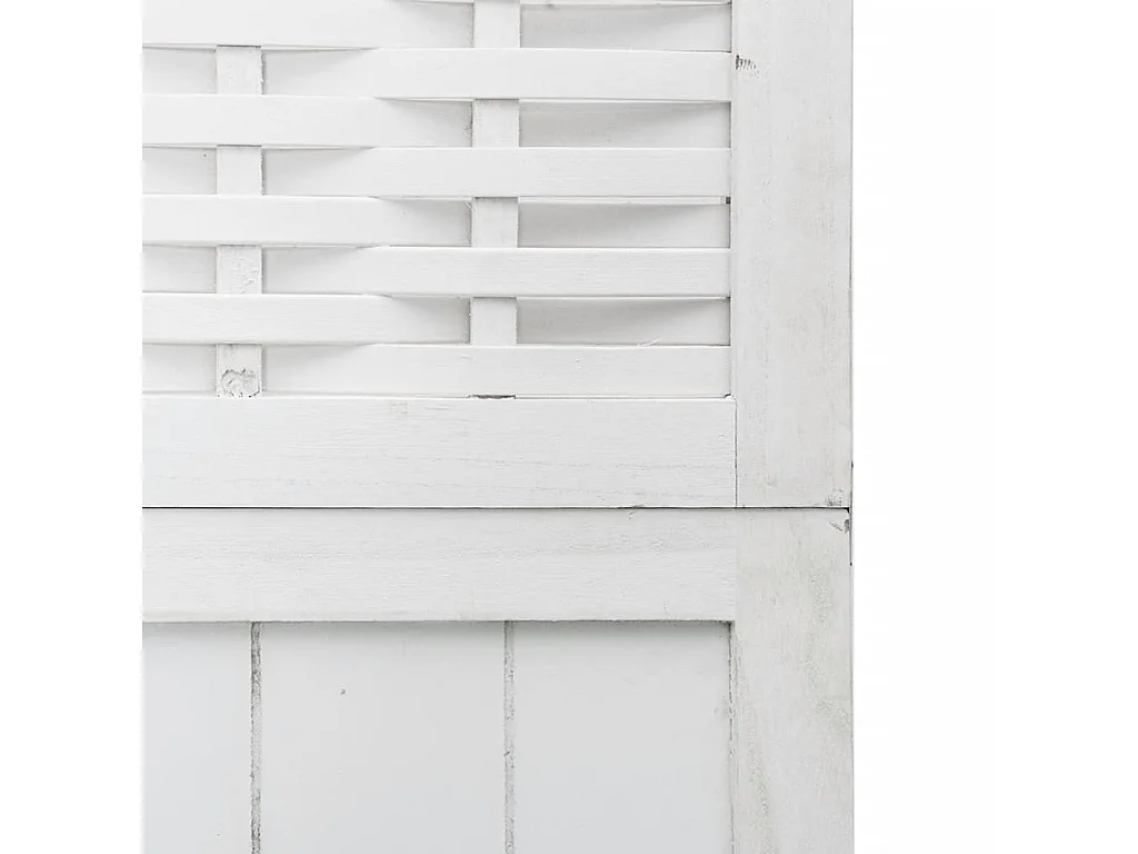 Parede divisória 4 painéis madeira paulownia maciça branca