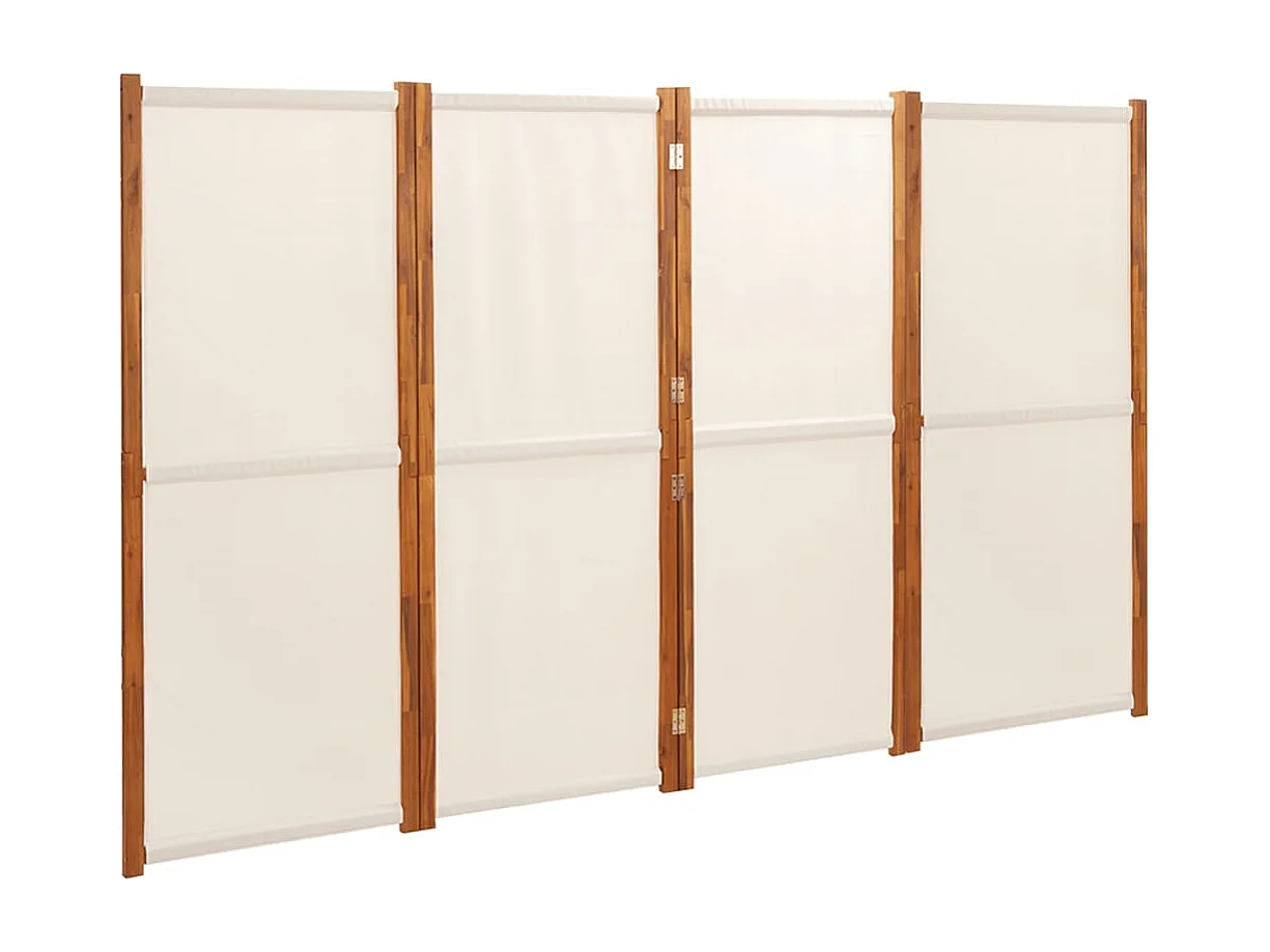 Tabique 4 paneles Blanco crema 280x180 cm