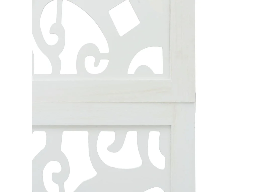 Parede divisória 5 painéis madeira paulownia maciça branca