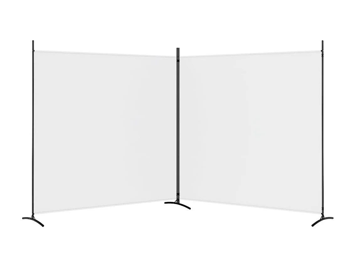 Parete divisoria 2 pannelli Tessuto Bianco 348x180 cm