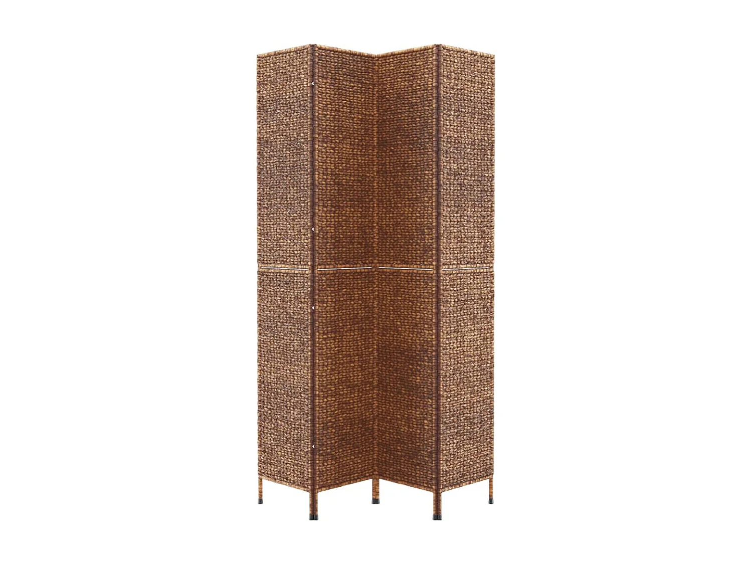 Cloison de séparation 4 panneaux marron hyacinthe d'eau