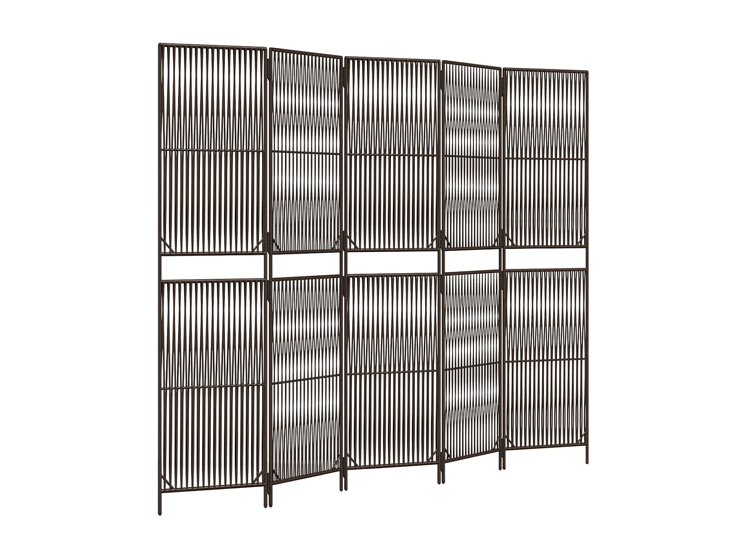 Bruin geweven harsscheidingswand met 5 panelen