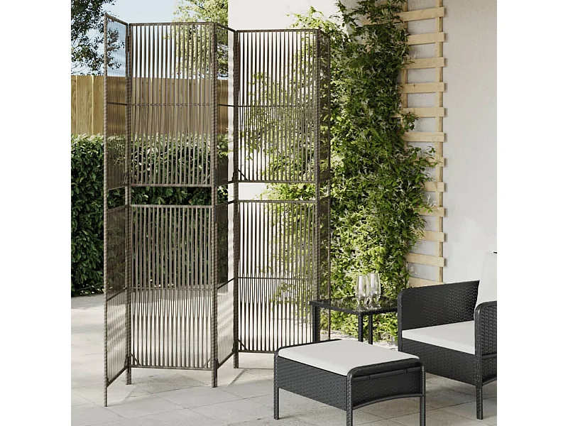 Tabique de resina tejida gris de 5 paneles