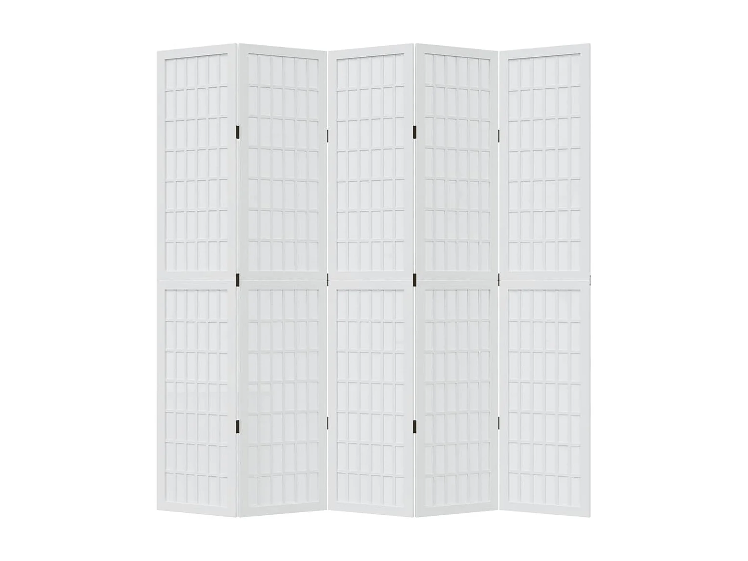 Trennwand 5 Paneele aus weißem massivem Paulownia-Holz