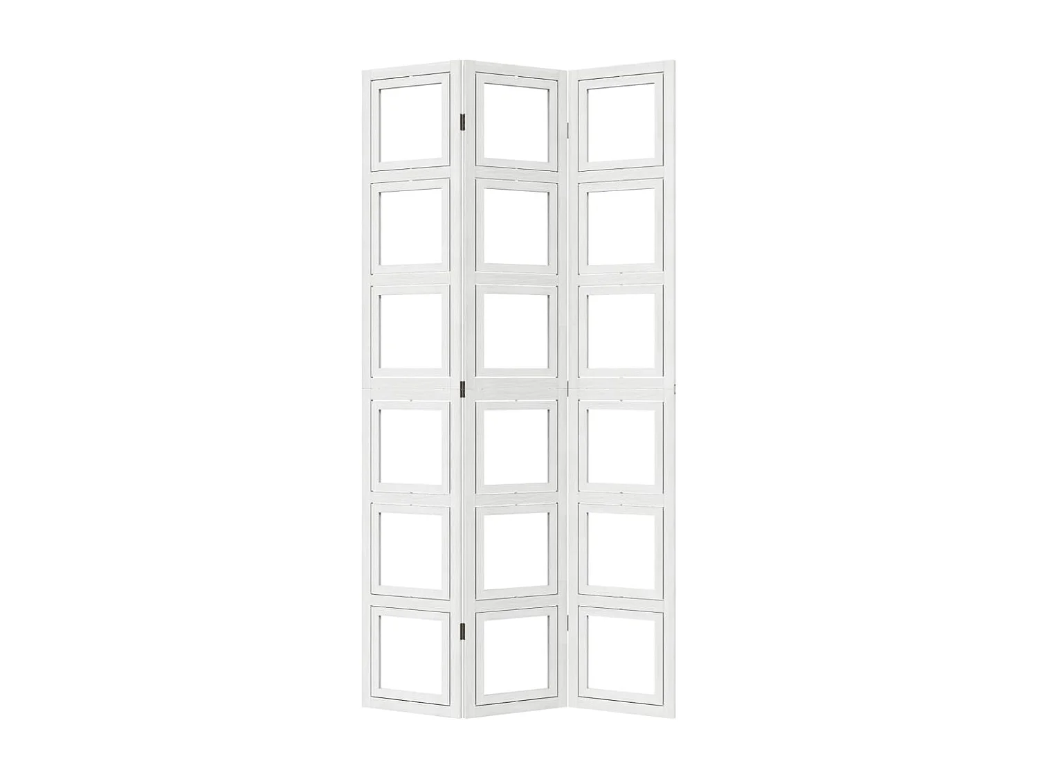 Cloison de séparation 3 panneaux blanc bois de paulownia massif