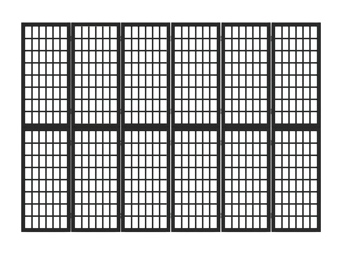 Cloison de séparation pliable 6 panneaux 240x170 cm Noir