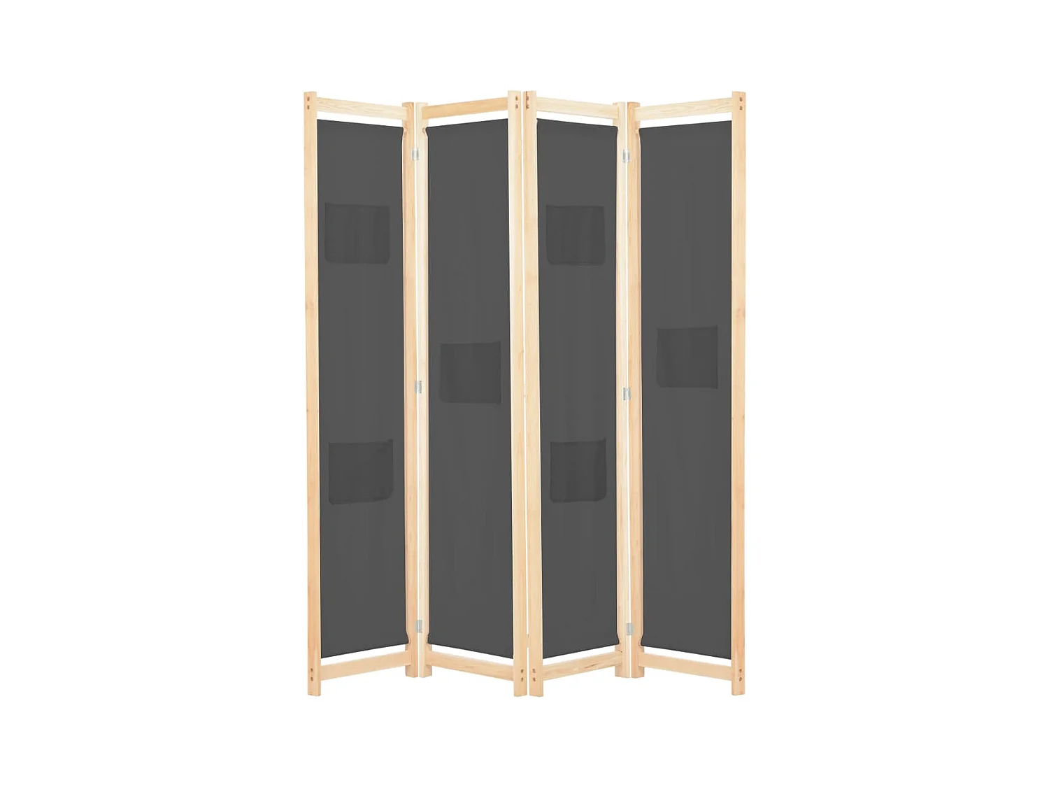 Scheidingswand 4 panelen Grijs 160x170x4 cm Stof