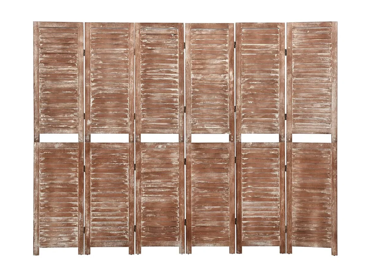 Trennwand 6 Paneele Braun 210x165 cm Paulownia