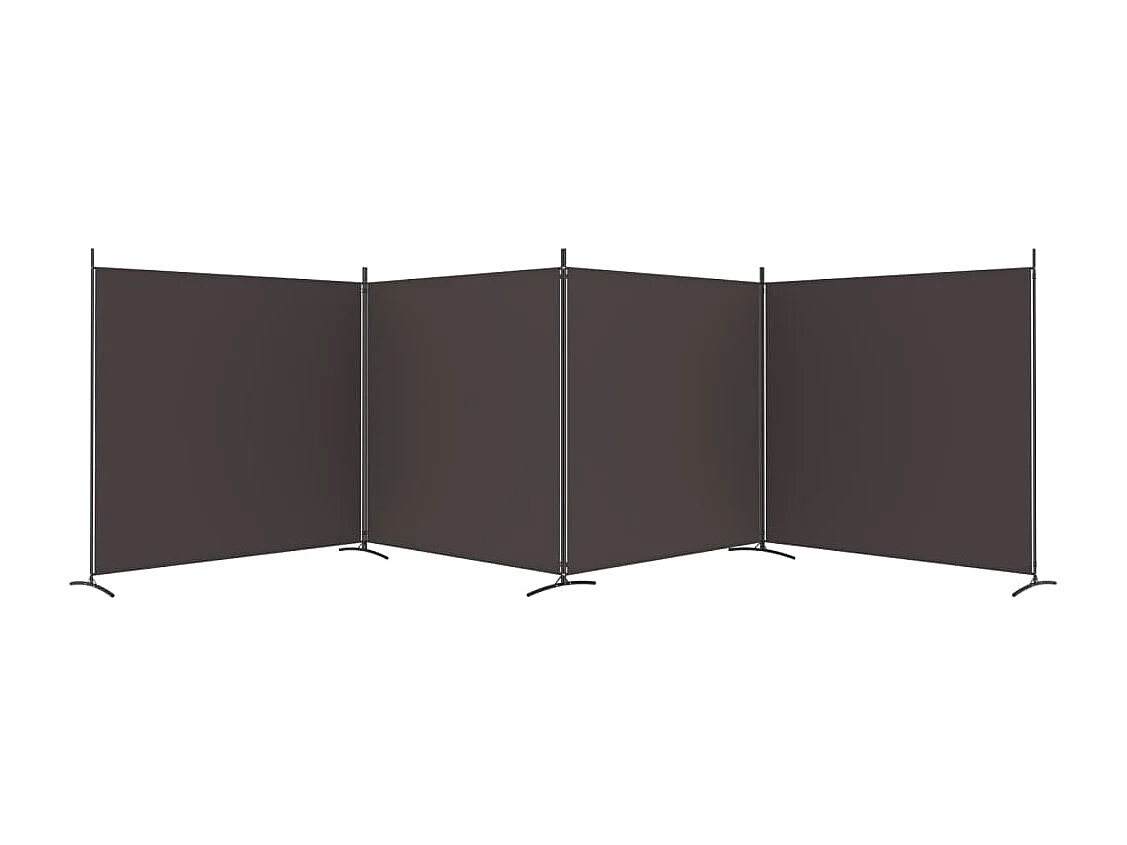 Parede divisória 4 painéis Marrom 698x180 cm Tecido