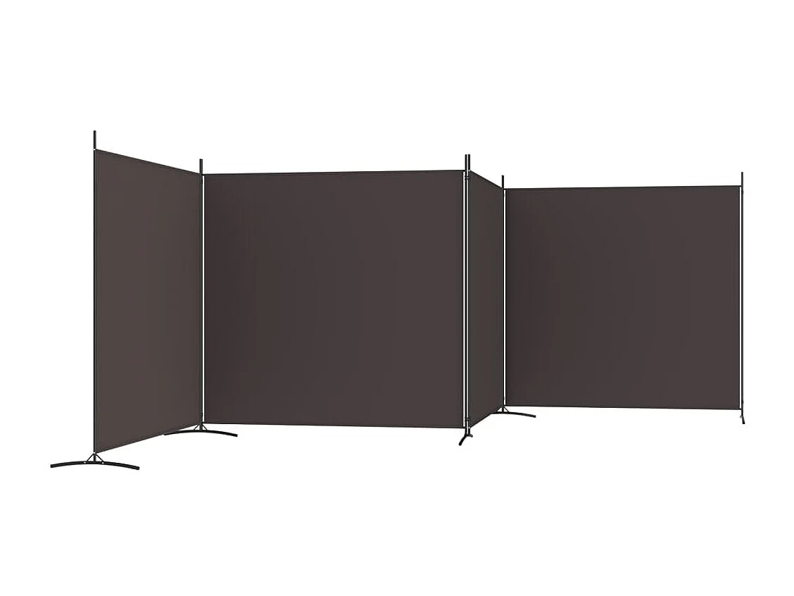 Parede divisória 4 painéis Marrom 698x180 cm Tecido