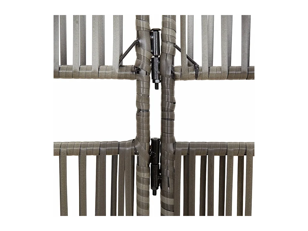 Cloison de séparation 6 panneaux gris résine tressée