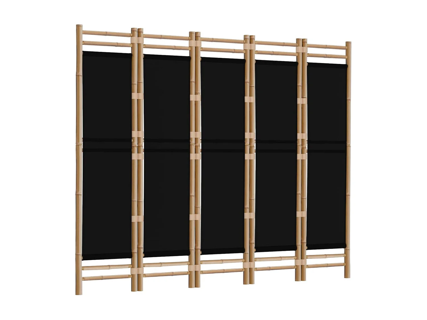 Cloison de séparation pliante 5 panneaux 200 cm Bambou et toile