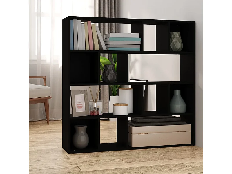 Libreria/Parete Divisoria Nera 105x24x102 cm