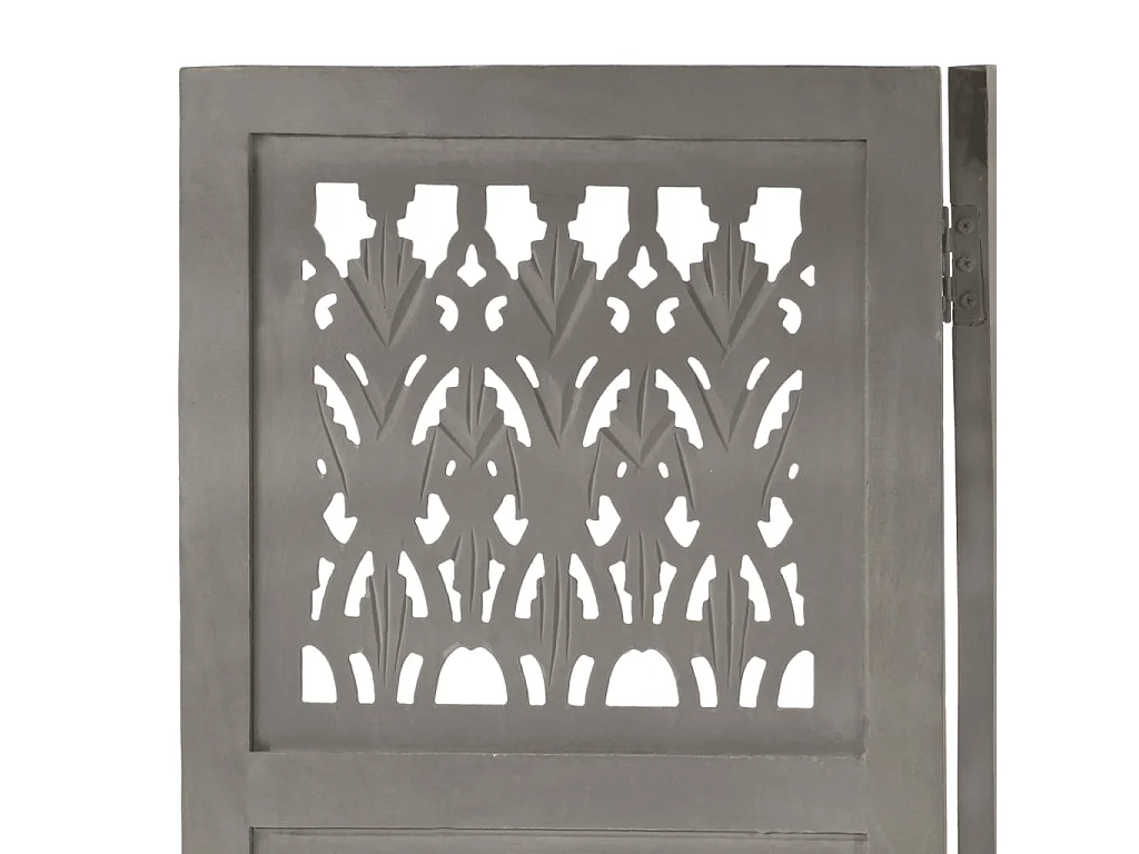 Parede divisória 5 painéis Cinza 200x165 cm Madeira de mangueira