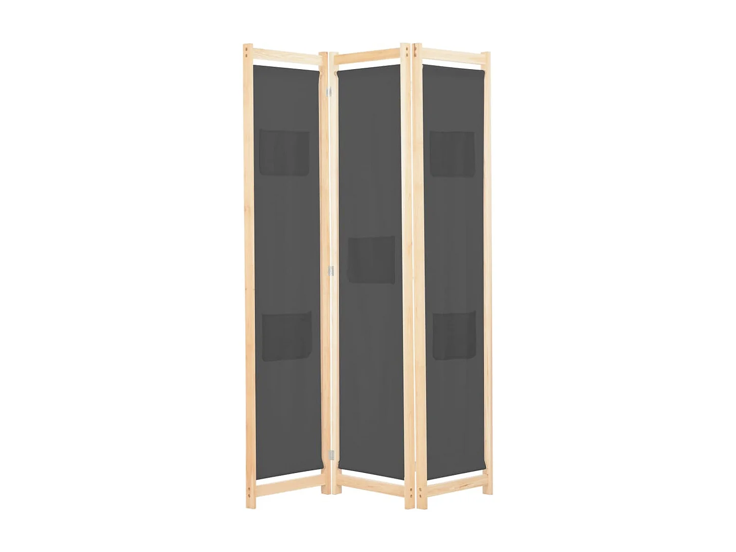Scheidingswand 3 panelen Grijs 120x170x4 cm Stof