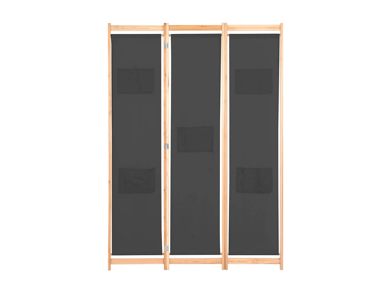 Scheidingswand 3 panelen Grijs 120x170x4 cm Stof