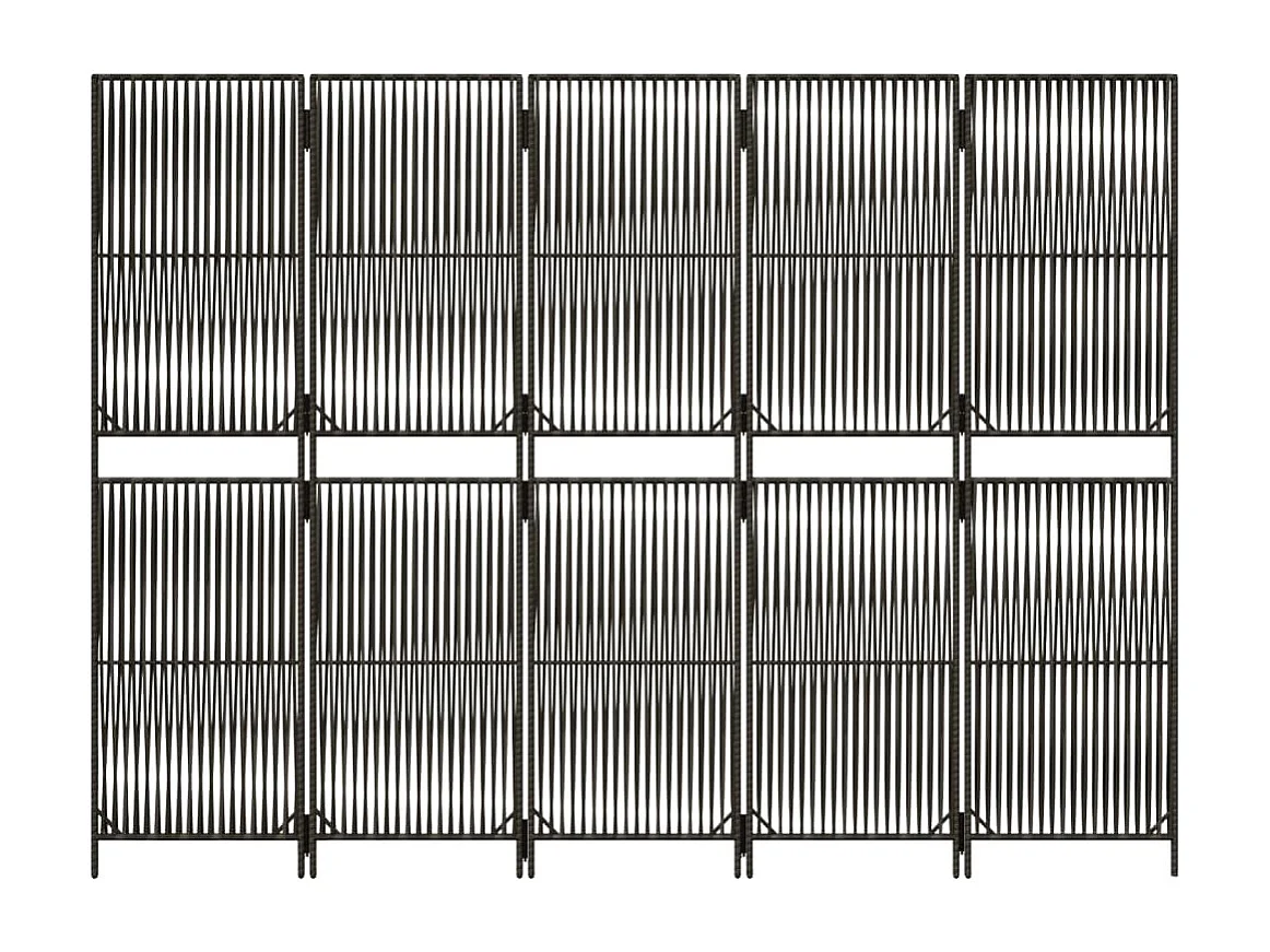 Tabique de resina tejida gris de 5 paneles