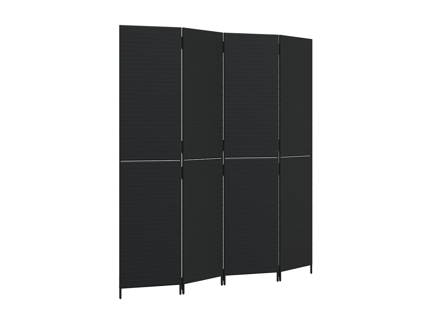 4-teilige Trennwand aus schwarzem Kunstharzgewebe