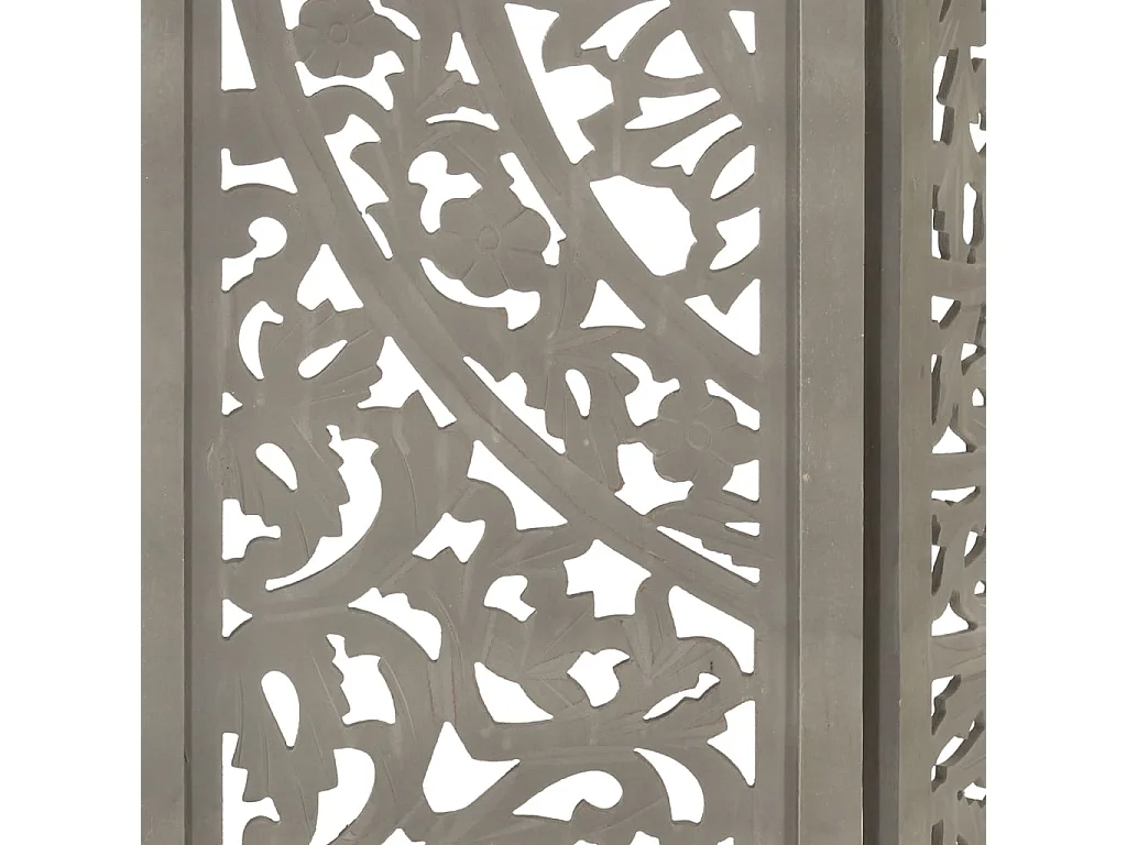 Tabique 3 paneles Gris 120x165 cm Madera de mango
