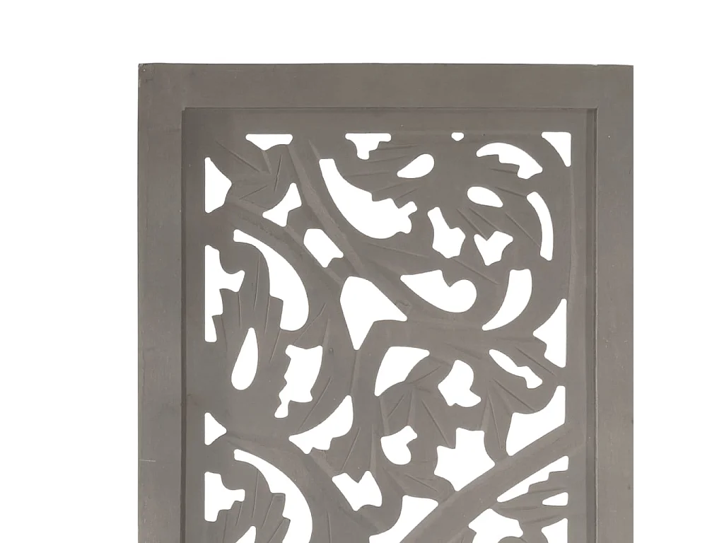 Cloison de séparation 3 panneaux Gris 120x165 cm Bois manguier