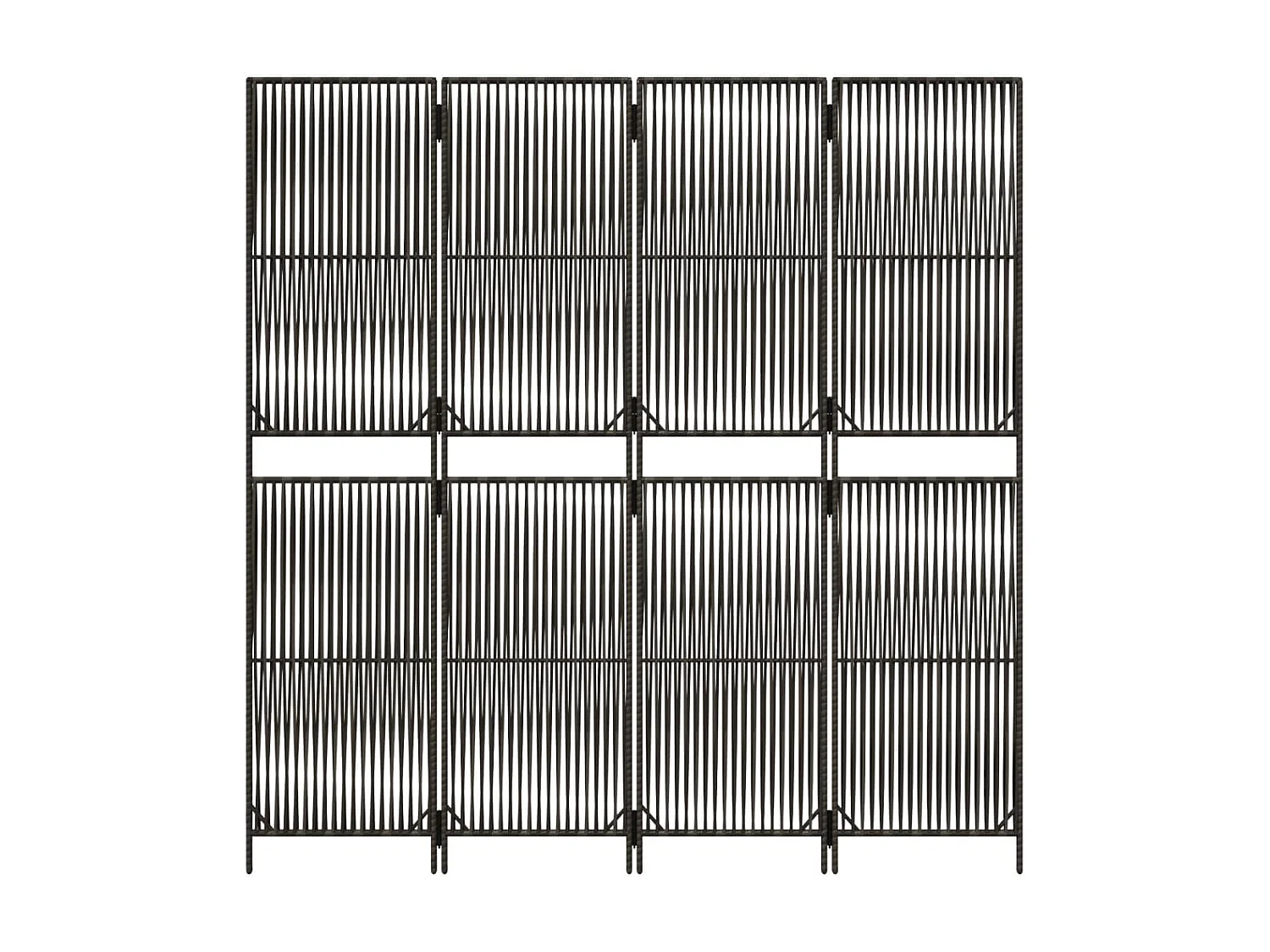 Cloison de séparation 4 panneaux gris résine tressée
