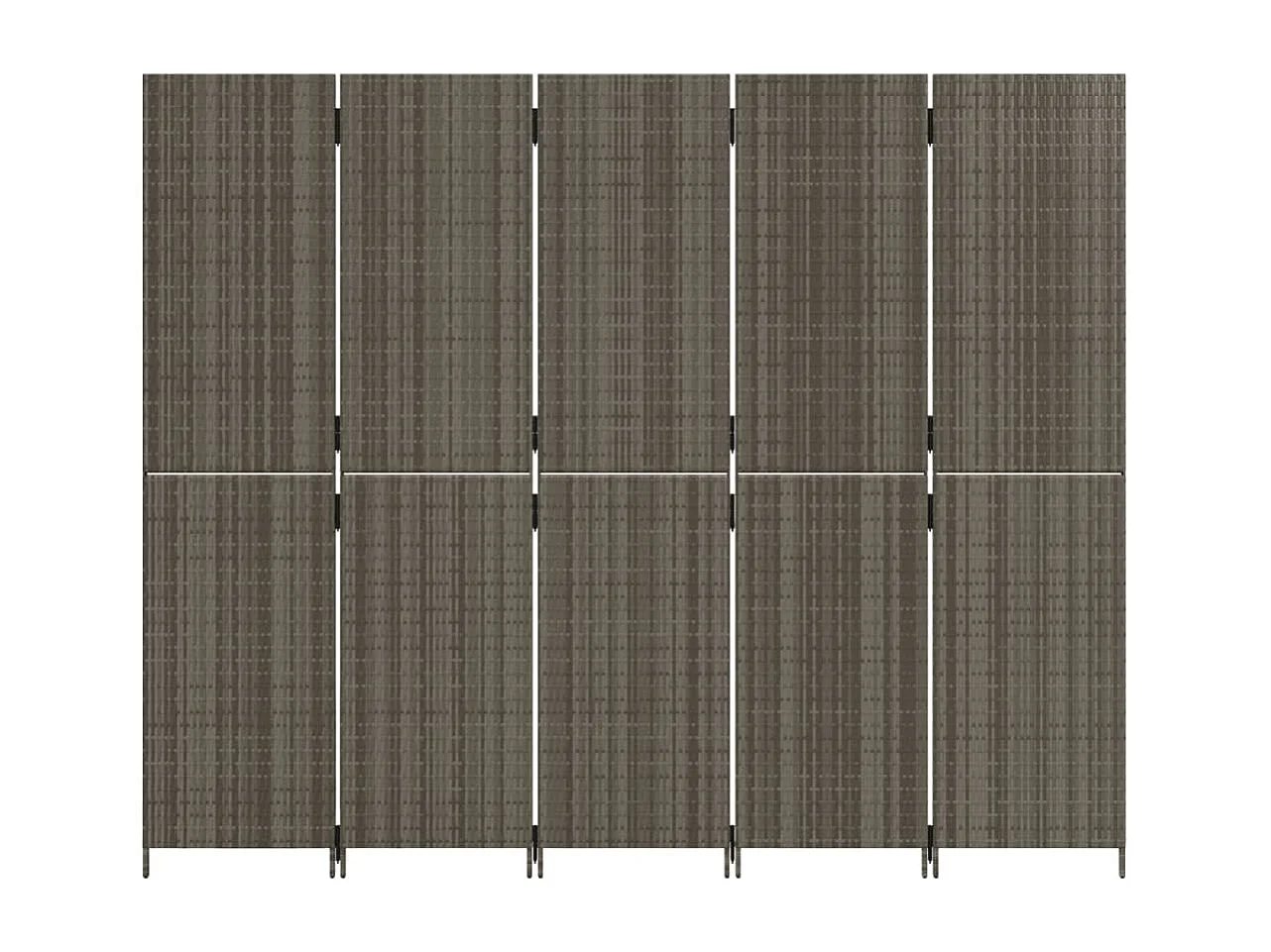 5-Panel-Trennwand aus grauem Kunstharzgewebe