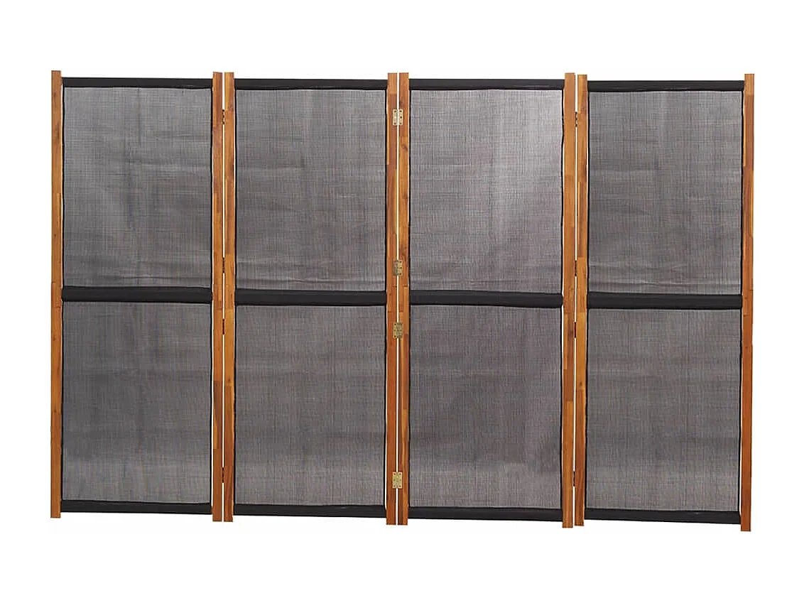 Cloison de séparation 4 panneaux Noir 280x180 cm