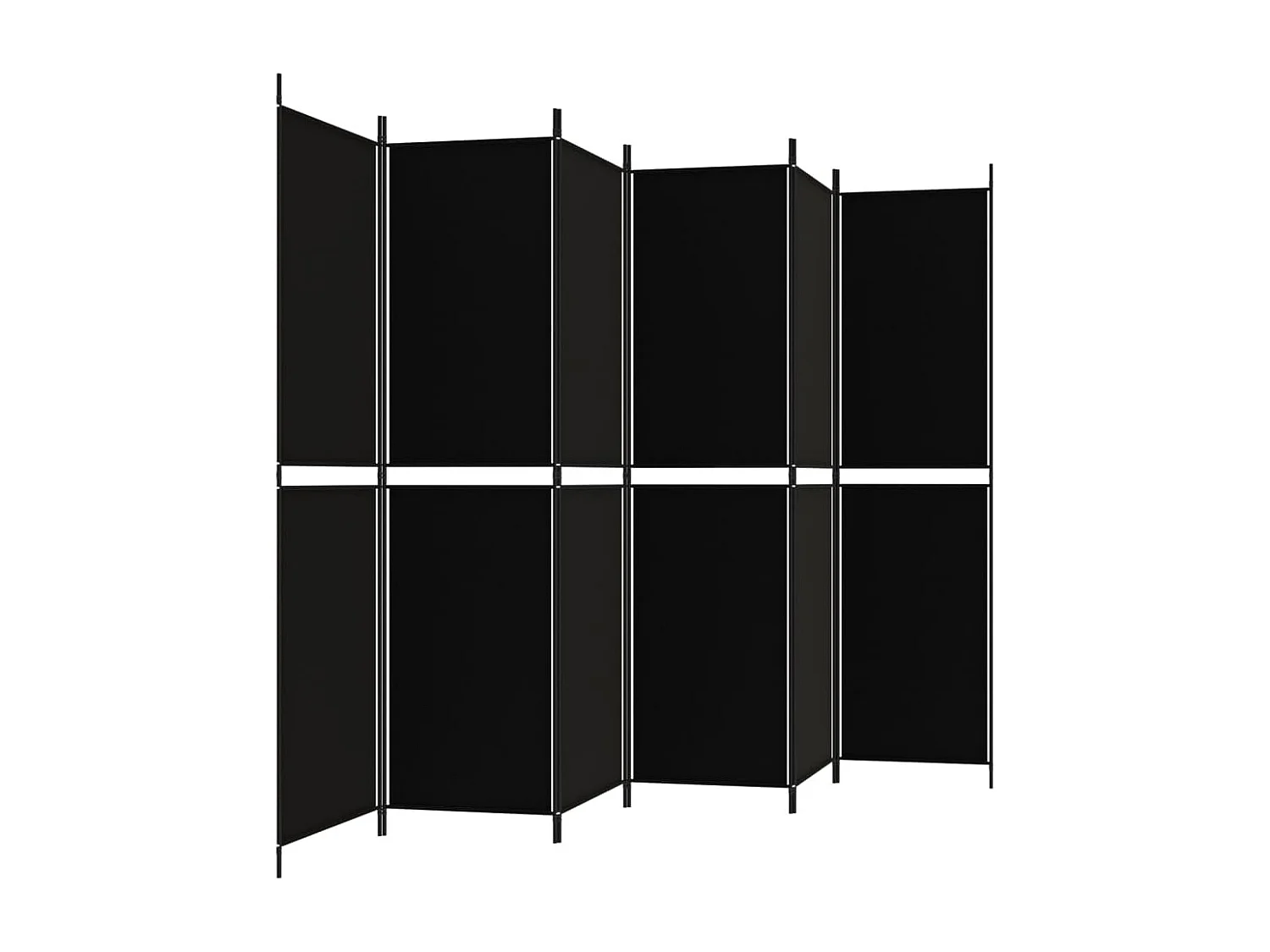 Parete divisoria 6 pannelli Tessuto Nero 300x200 cm