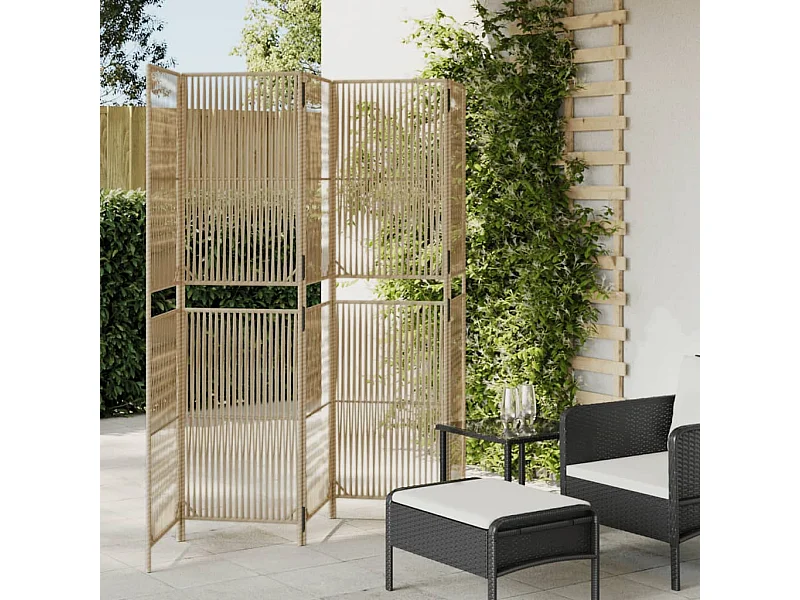 Tabique de resina tejida de 5 paneles beige