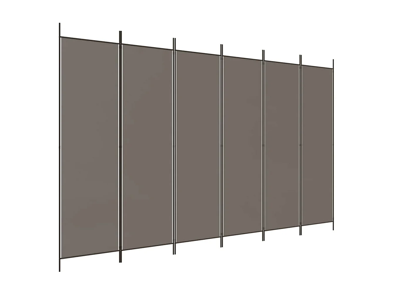 Cloison de séparation 6 panneaux Anthracite 300x200 cm Tissu
