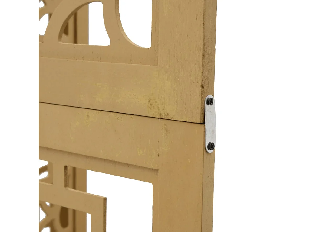 Trennwand 6 braune Paneele aus massivem Paulownia-Holz