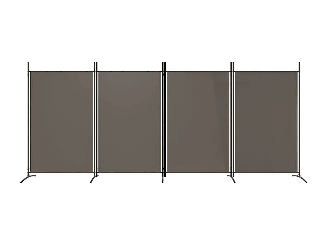 4-teilige Trennwand Anthrazit 346x180 cm Stoff