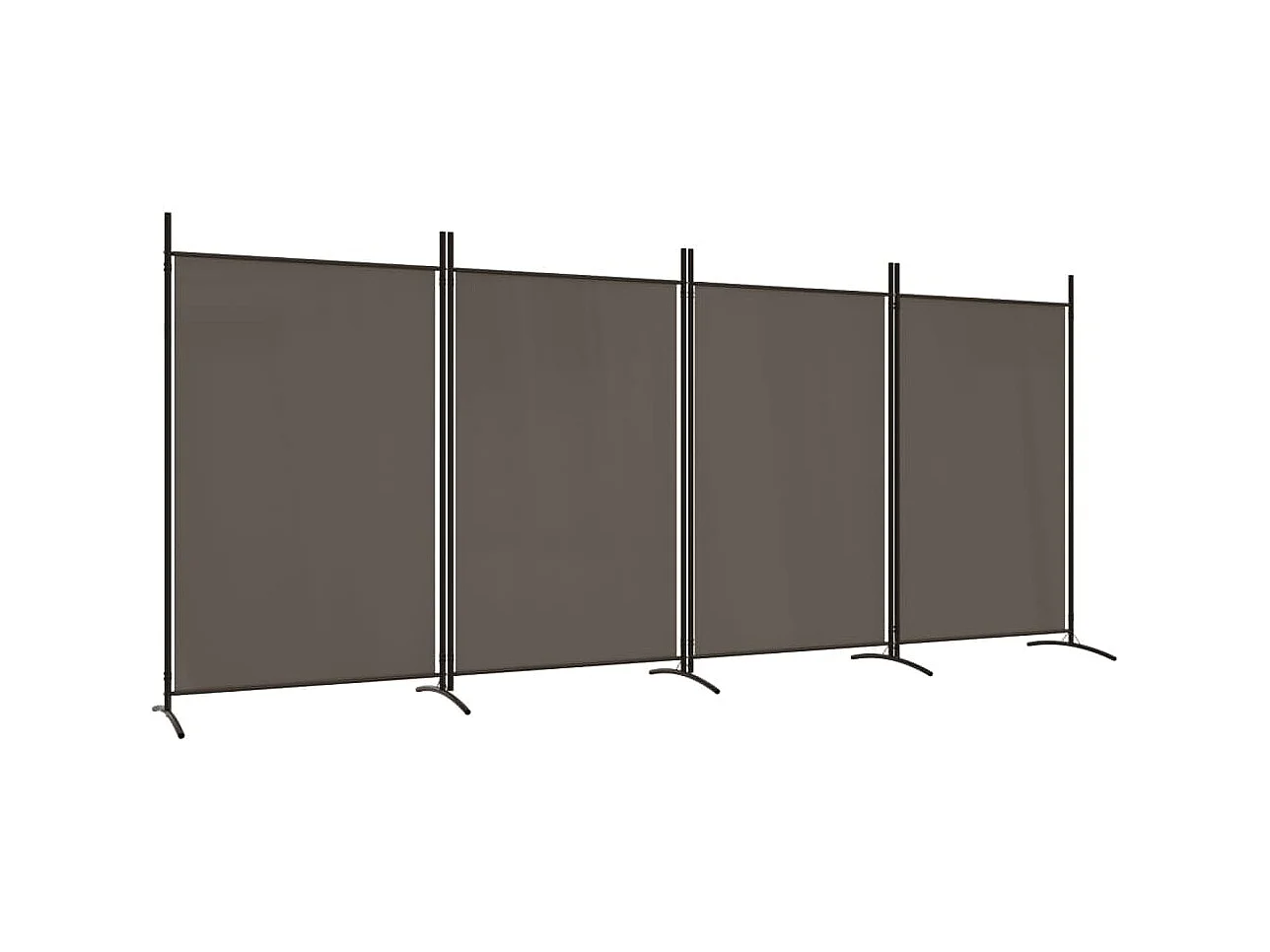 4-teilige Trennwand Anthrazit 346x180 cm Stoff