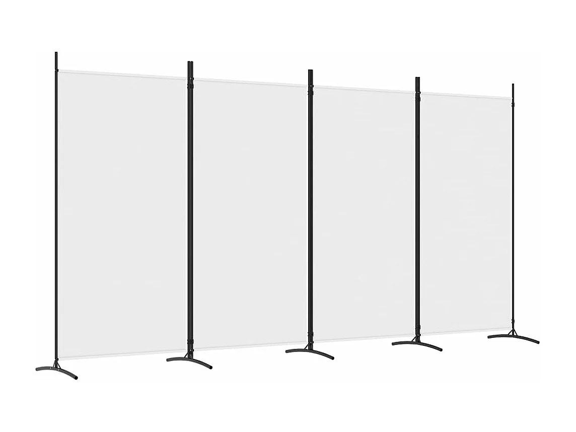 Parede divisória 4 painéis Branco 346x180 cm Tecido