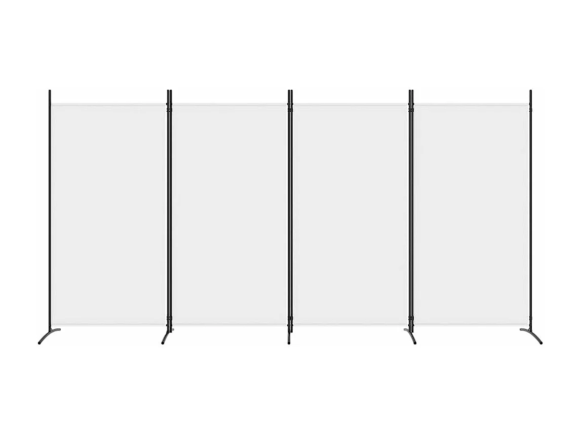 Cloison de séparation 4 panneaux Blanc 346x180 cm Tissu