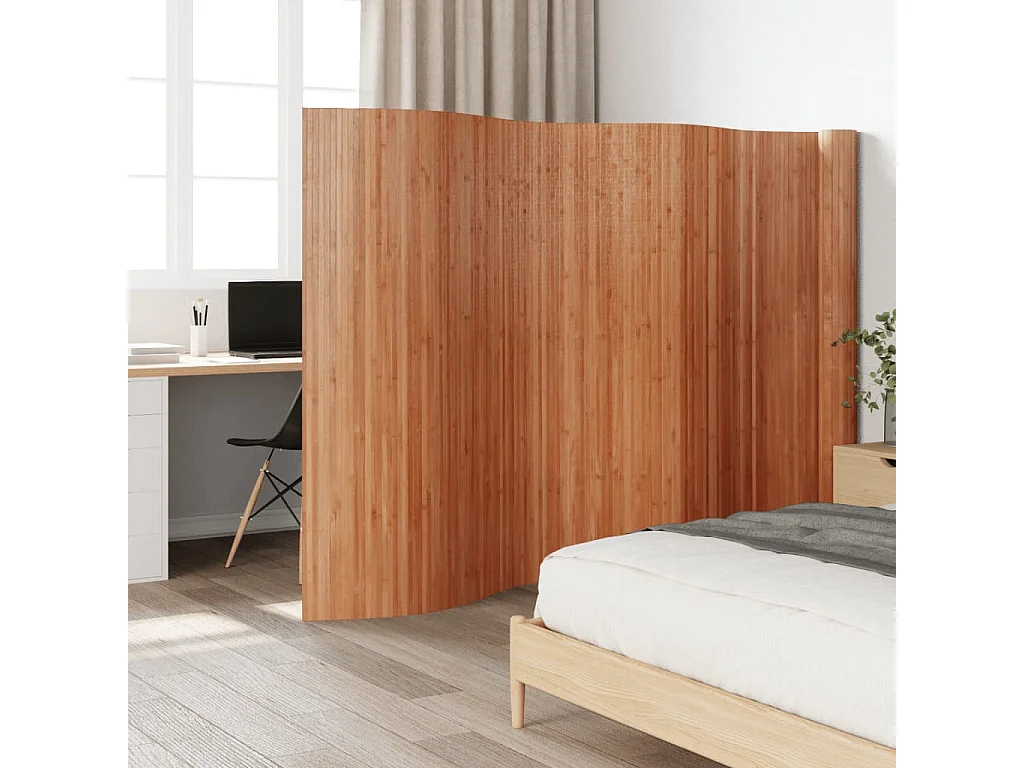 Braune Trennwand 165x800 cm Bambus