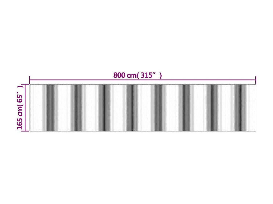 Braune Trennwand 165x800 cm Bambus