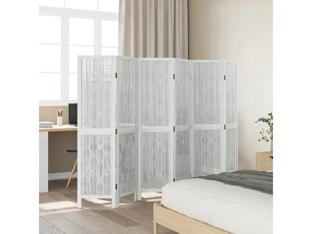 Tabique 6 paneles madera maciza de paulonia blanca