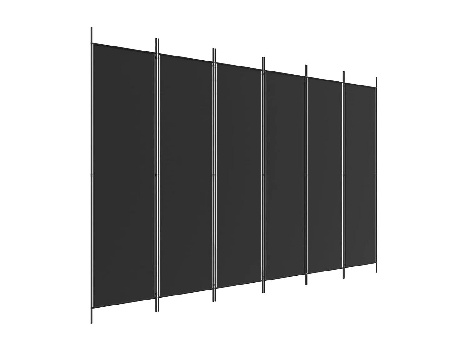 Cloison de séparation 6 panneaux Noir 300x200 cm Tissu