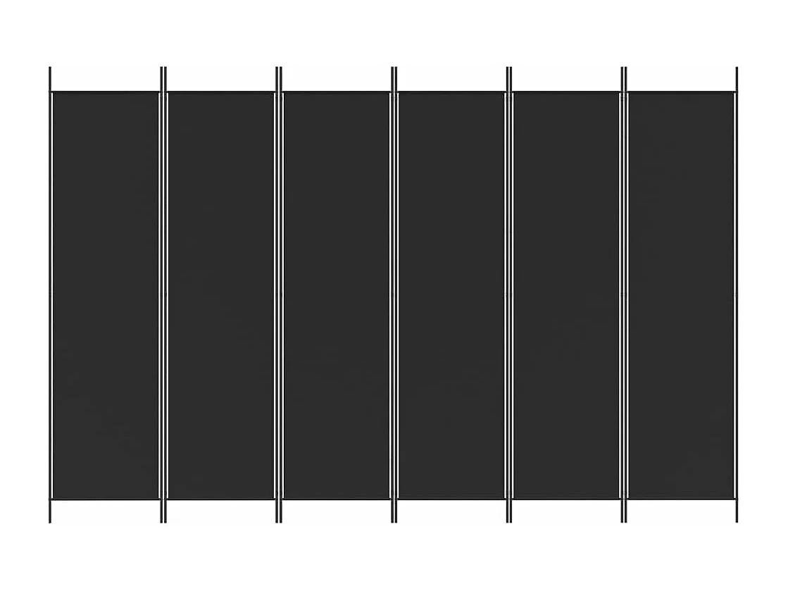 Parete divisoria 6 pannelli Tessuto Nero 300x200 cm