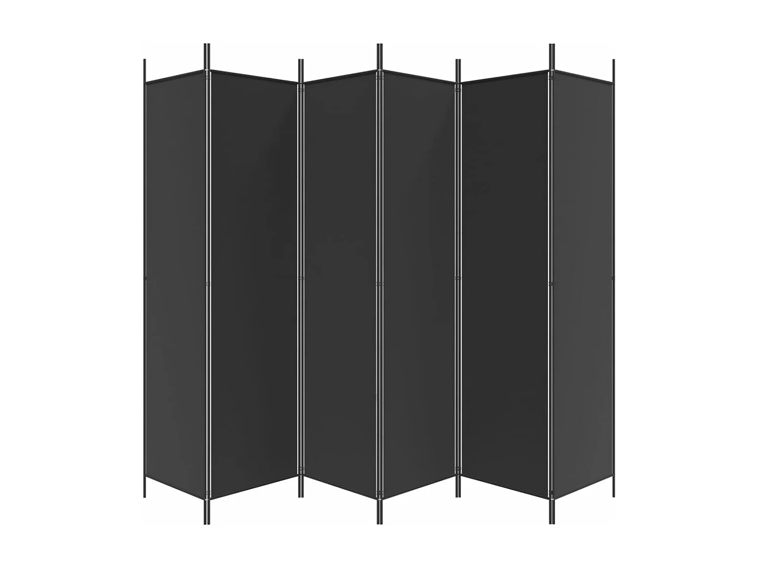 Parete divisoria 6 pannelli Tessuto Nero 300x200 cm