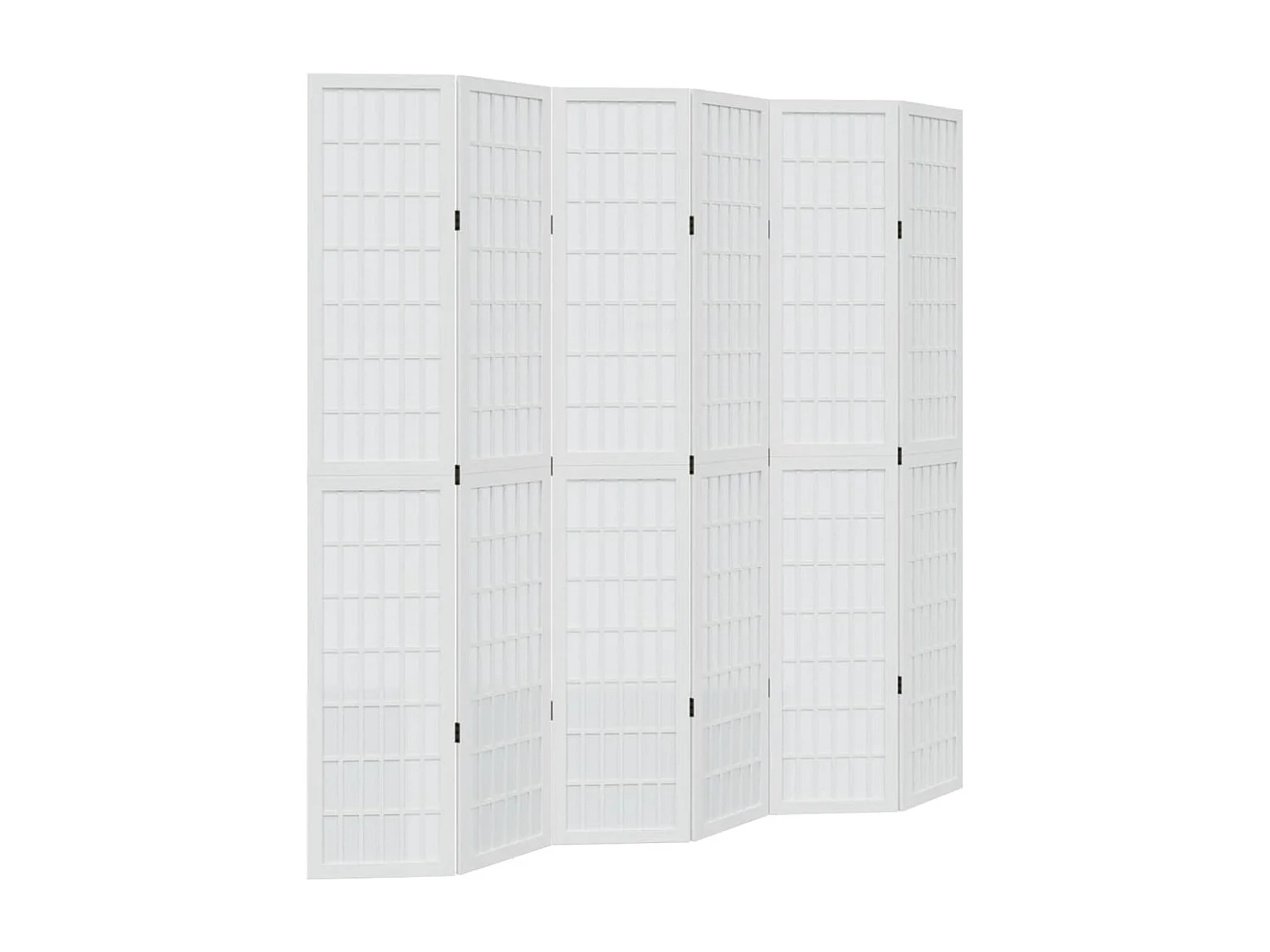 Parete divisoria 6 pannelli in legno massello di paulownia bianco