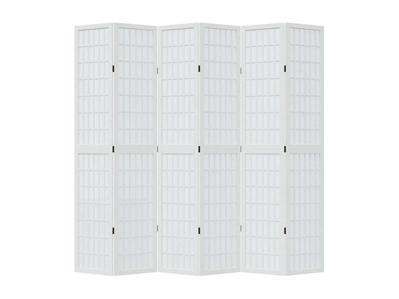 Parete divisoria 6 pannelli in legno massello di paulownia bianco