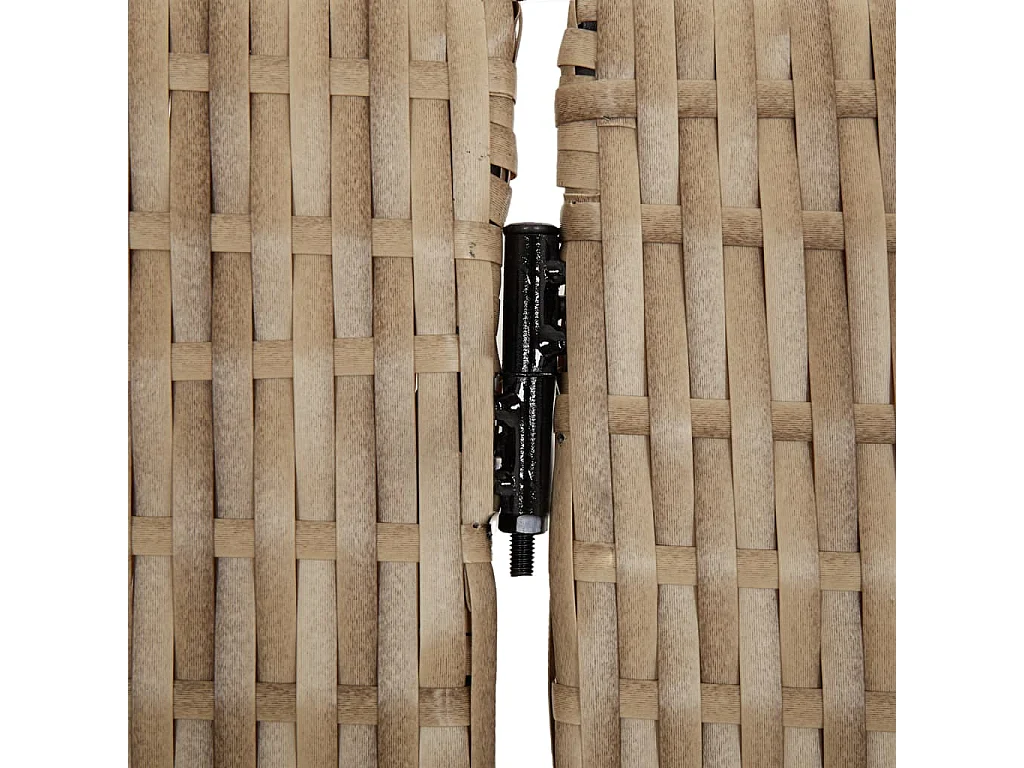 Parete divisoria in resina intrecciata beige a 4 pannelli