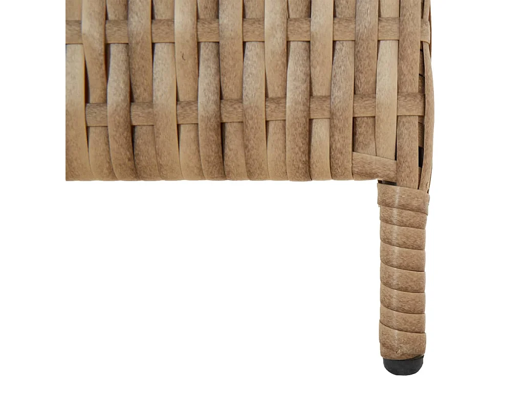 Parete divisoria in resina intrecciata beige a 4 pannelli