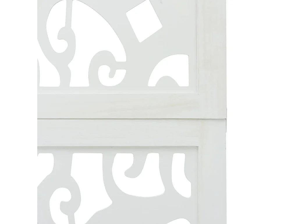 Parete divisoria 6 pannelli in legno massello di paulownia bianco